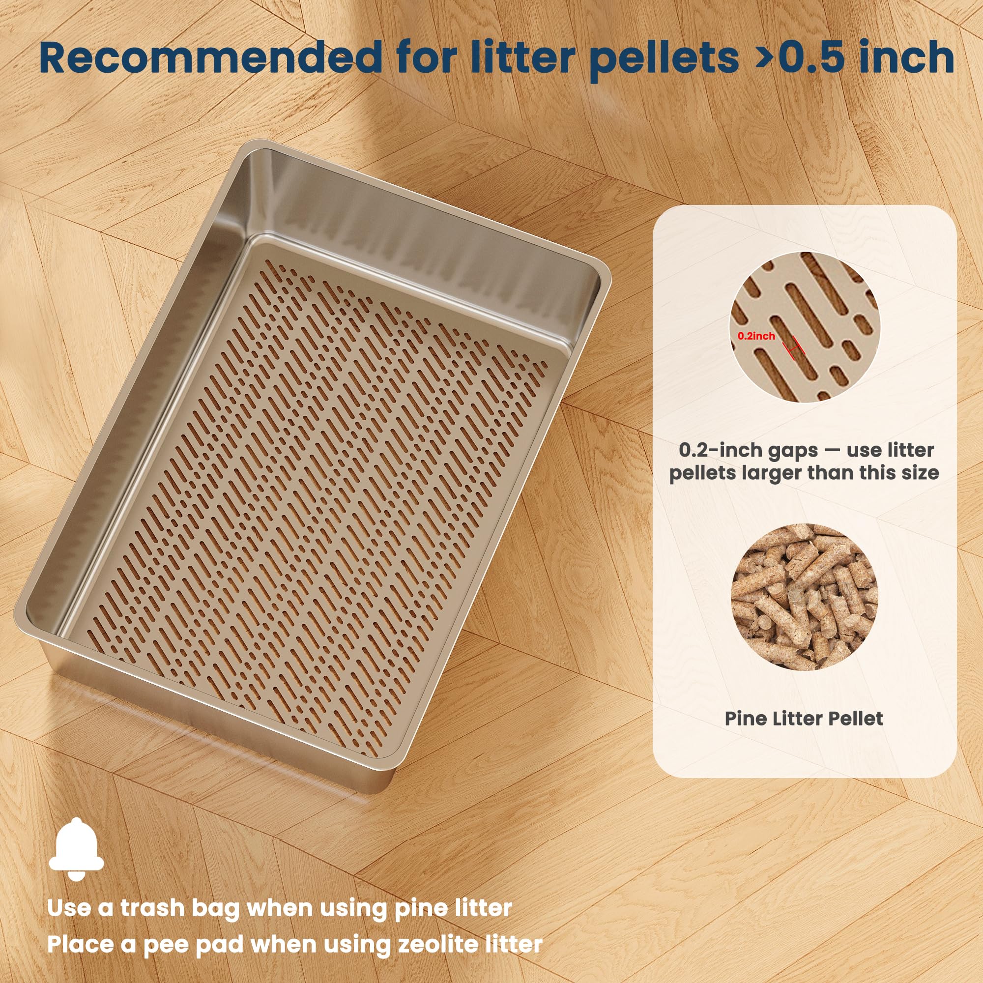 TIUUBT sifting base with 1 inch gap separates urine and pine sawdust for easy cleanup