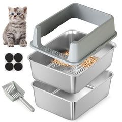 TIUUBT stainless steel base of sifting litter box ideal for small spaces