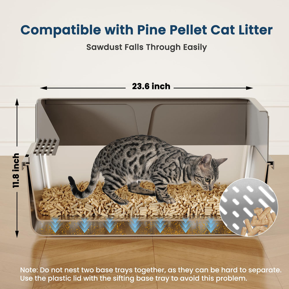 TIUUBT stainless steel sifting litter box high side highlights leak-proof construction