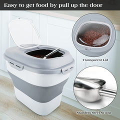 TIOVERY dog-cat food storage with rolling wheels for easy maneuverability