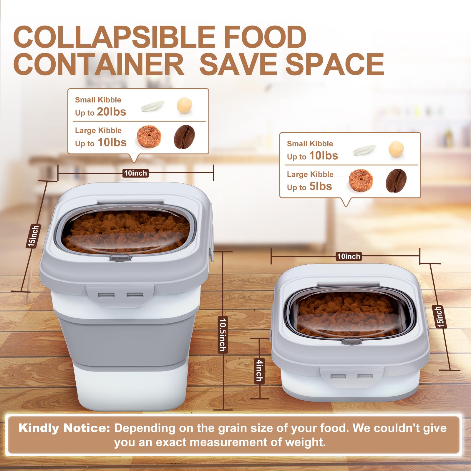TIOVERY dog-food-container airtight snap-lock lid keeps kibble fresh with moisture protection.