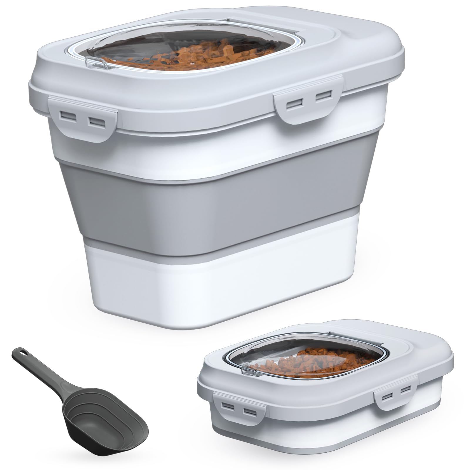 TIOVERY dog-food-container collapsible bin saves space while keeping kibble organized.