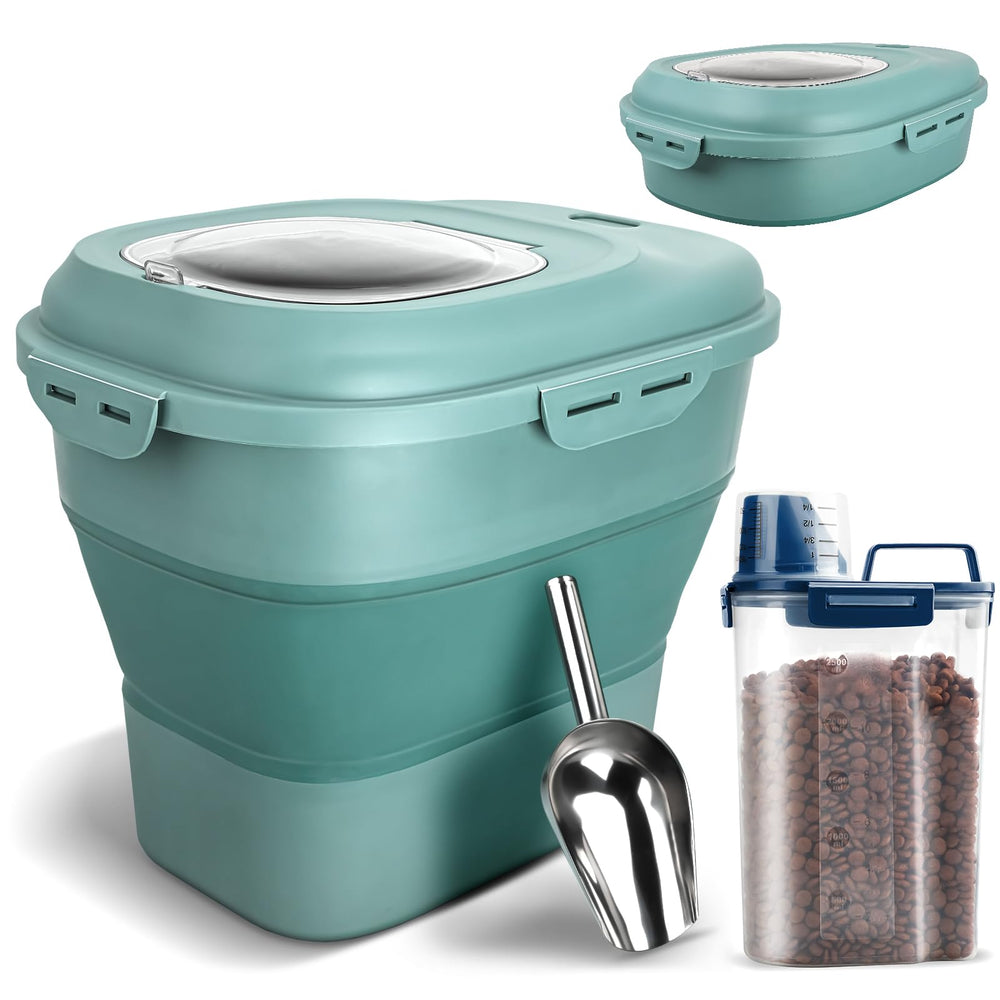 TIOVERY dog food container collapsible design saves space.