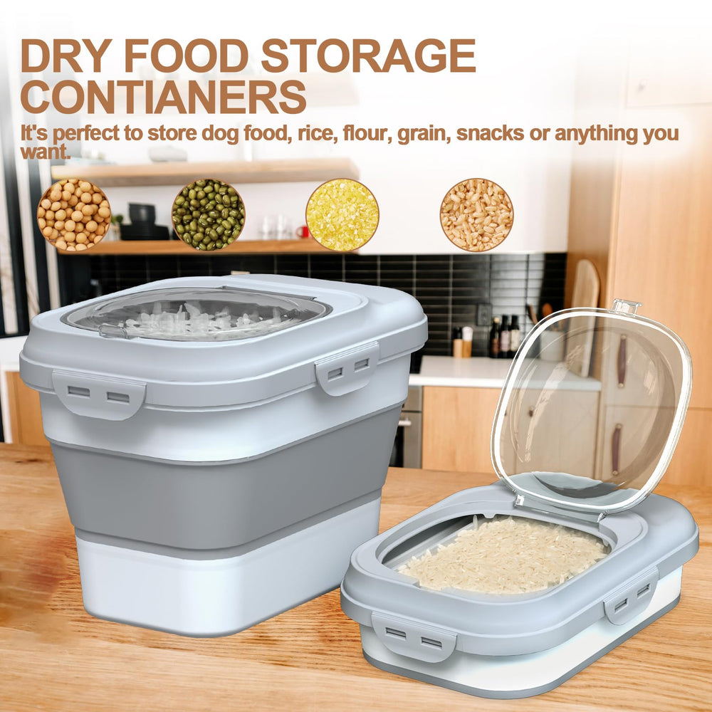 TIOVERY dog-food-container compact design collapses when needed for efficient pantry organization.