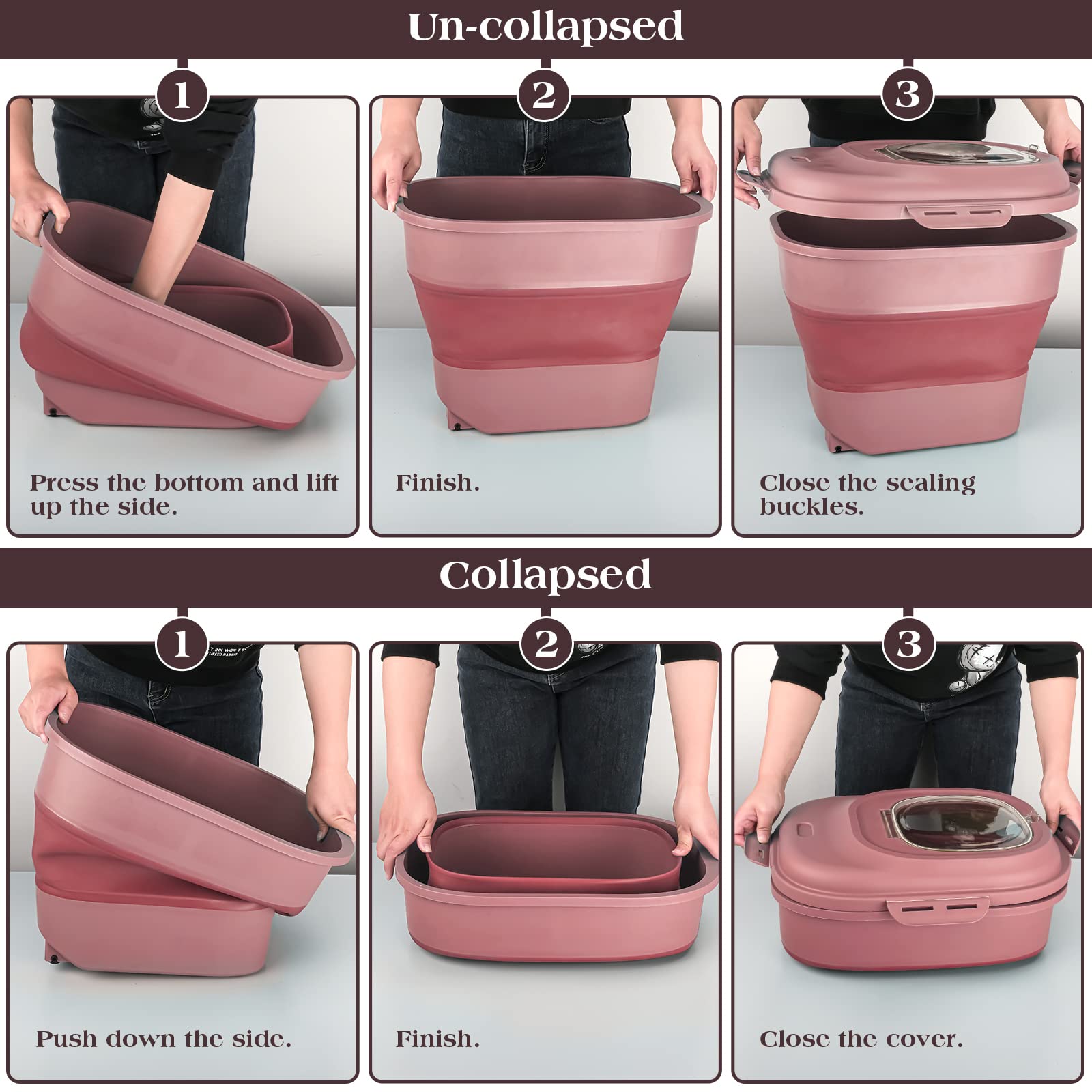 TIOVERY foldable dry-food storage compact design fits in cabinets