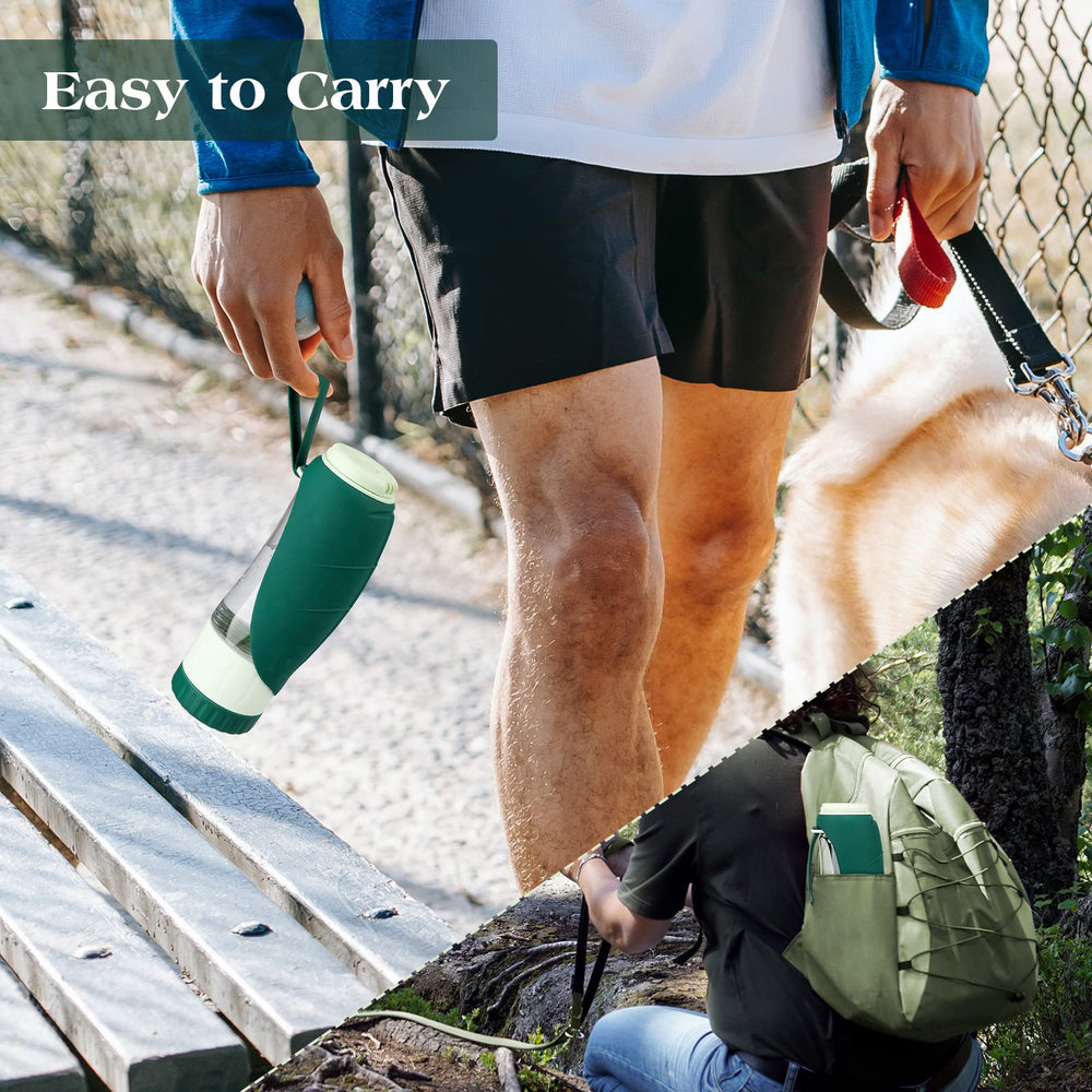 tivery upgraded dog water bottle food compartment supports on-the-go snacks