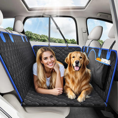 Tivray Back Seat Extender extends space for dogs on car trips.