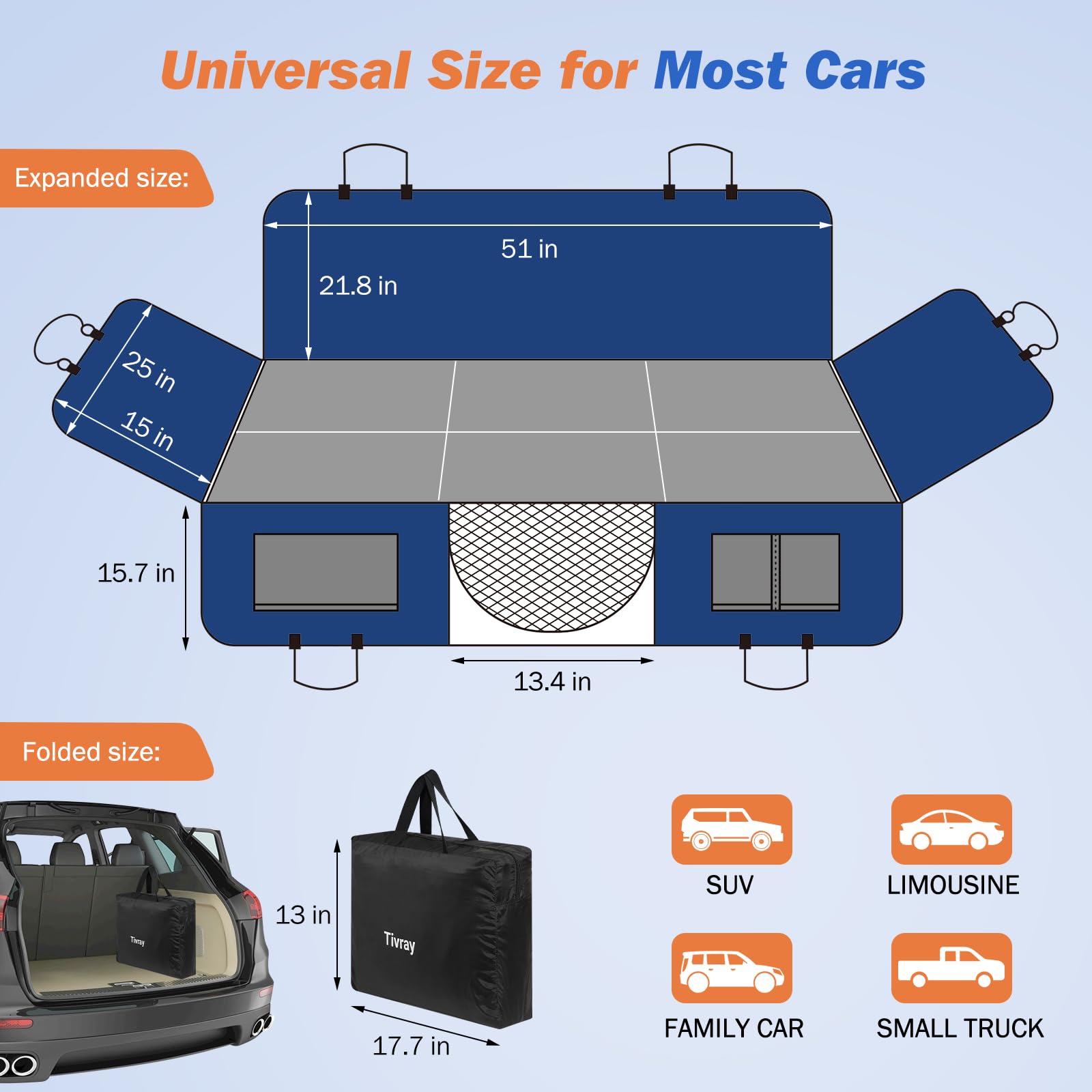 Tivray Back Seat Extender Mesh Window improves airflow and comfort.