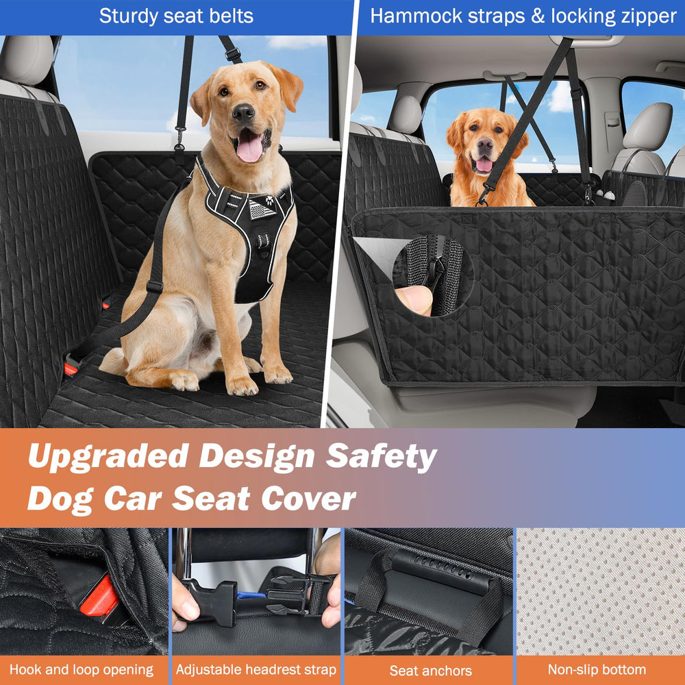 Tivray Back Seat Extender safety-belts help secure dogs safely while traveling