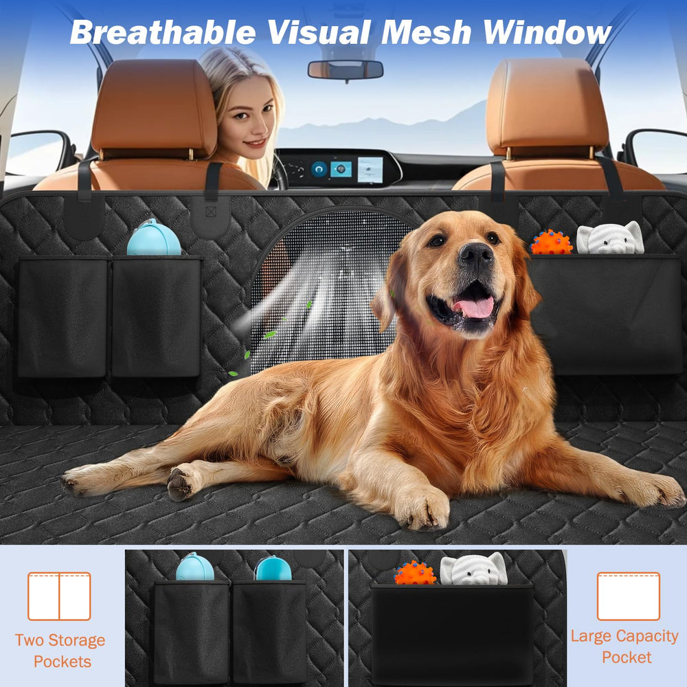 Tivray Back Seat Extender storage-pockets organize toys and treats during rides