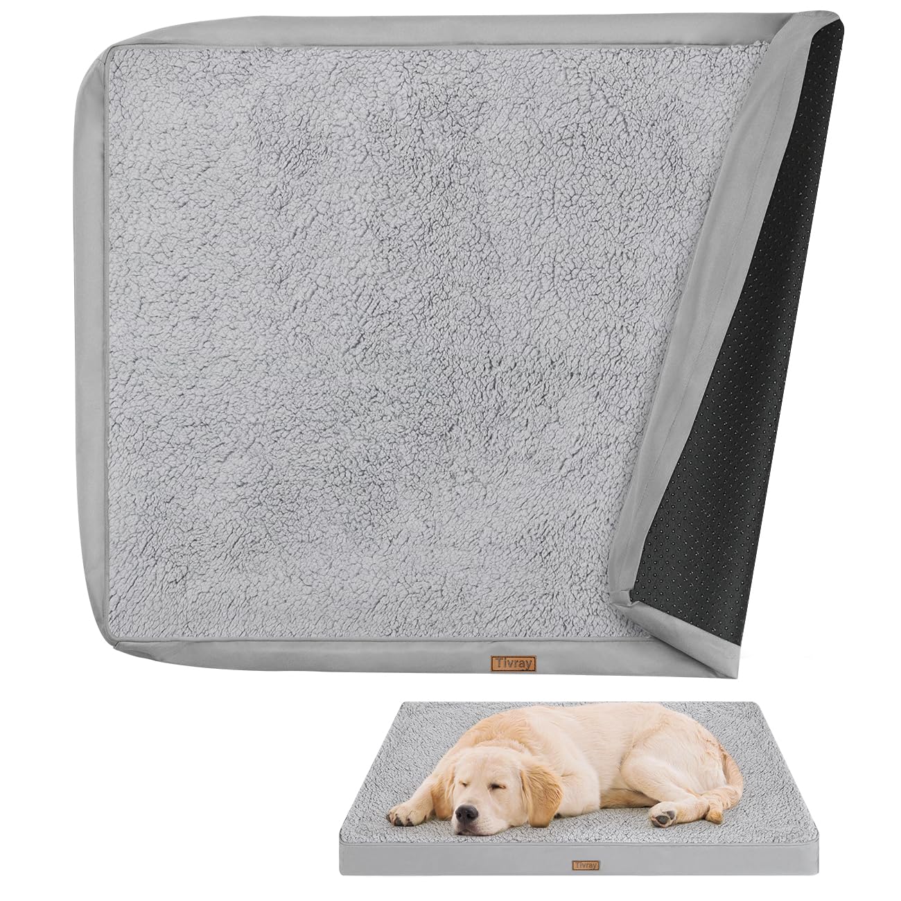 Tivray dog bed cover side view shows durable Oxford fabric for long-lasting protection