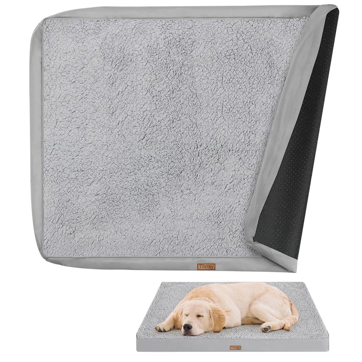 Tivray dog bed cover side view shows durable Oxford fabric for long-lasting protection