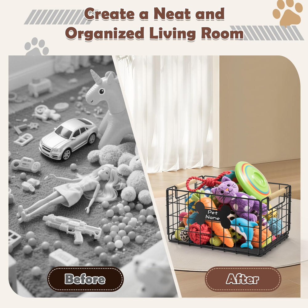 Tivray dog toy basket handles demonstrates easy transport between rooms
