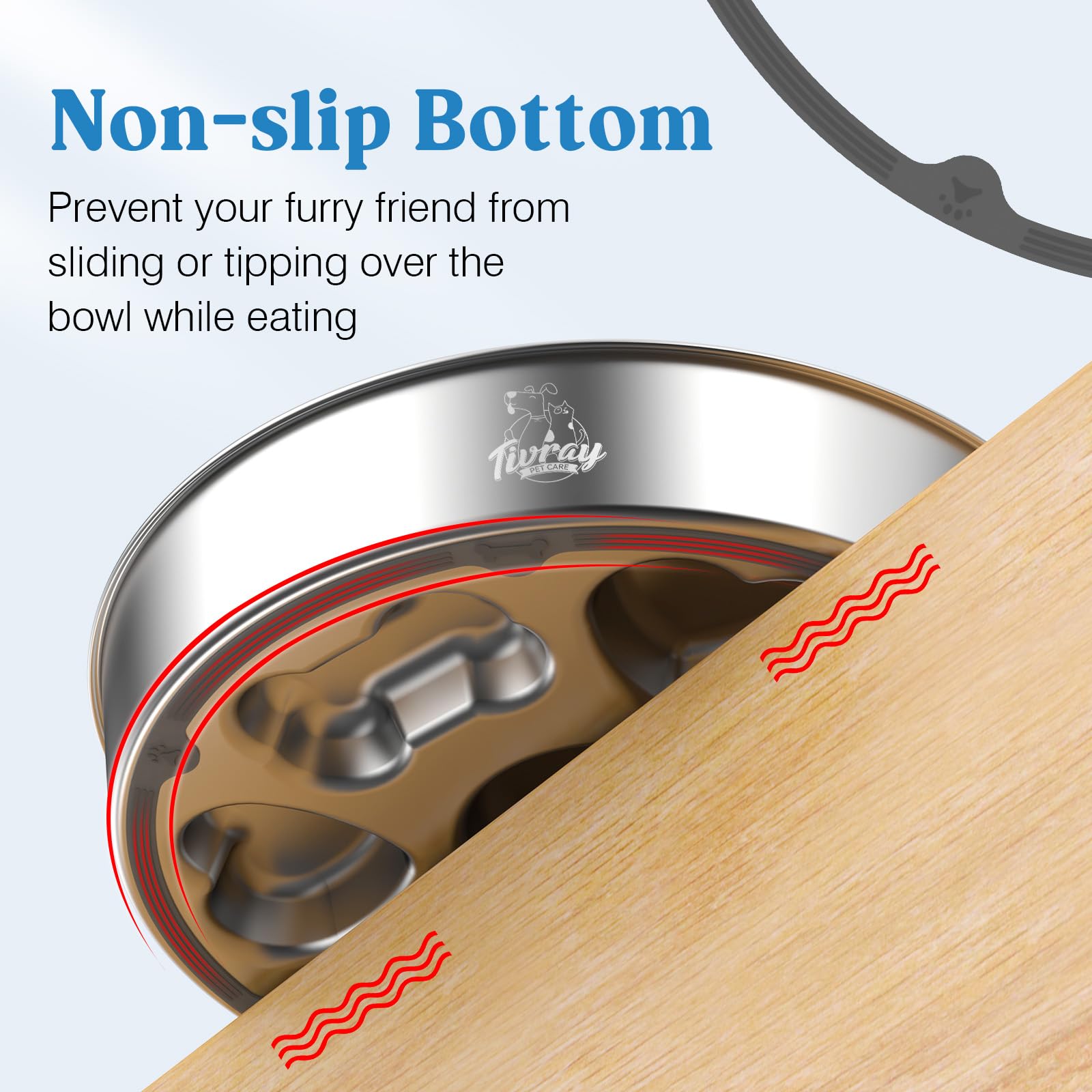 Tivray large-capacity 5-cup bowl reduces refills during meals.
