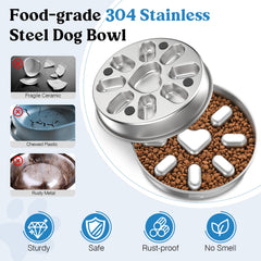 Tivray plato de acero inoxidable 304, duradero y seguro para perros.