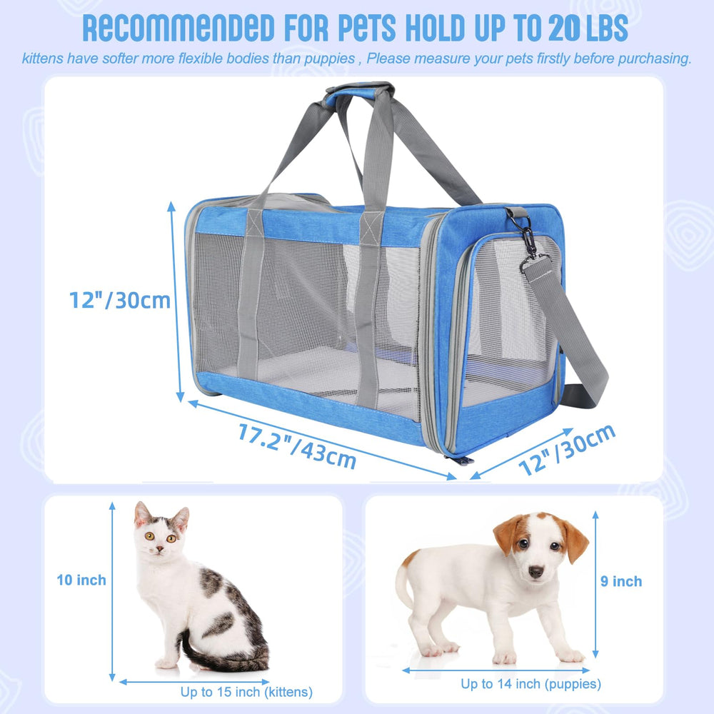 TIYOLAT pet carrier with side pocket for essentials