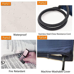 TJOY pet heating pad chew-resistant cord reduces chew risk during use.