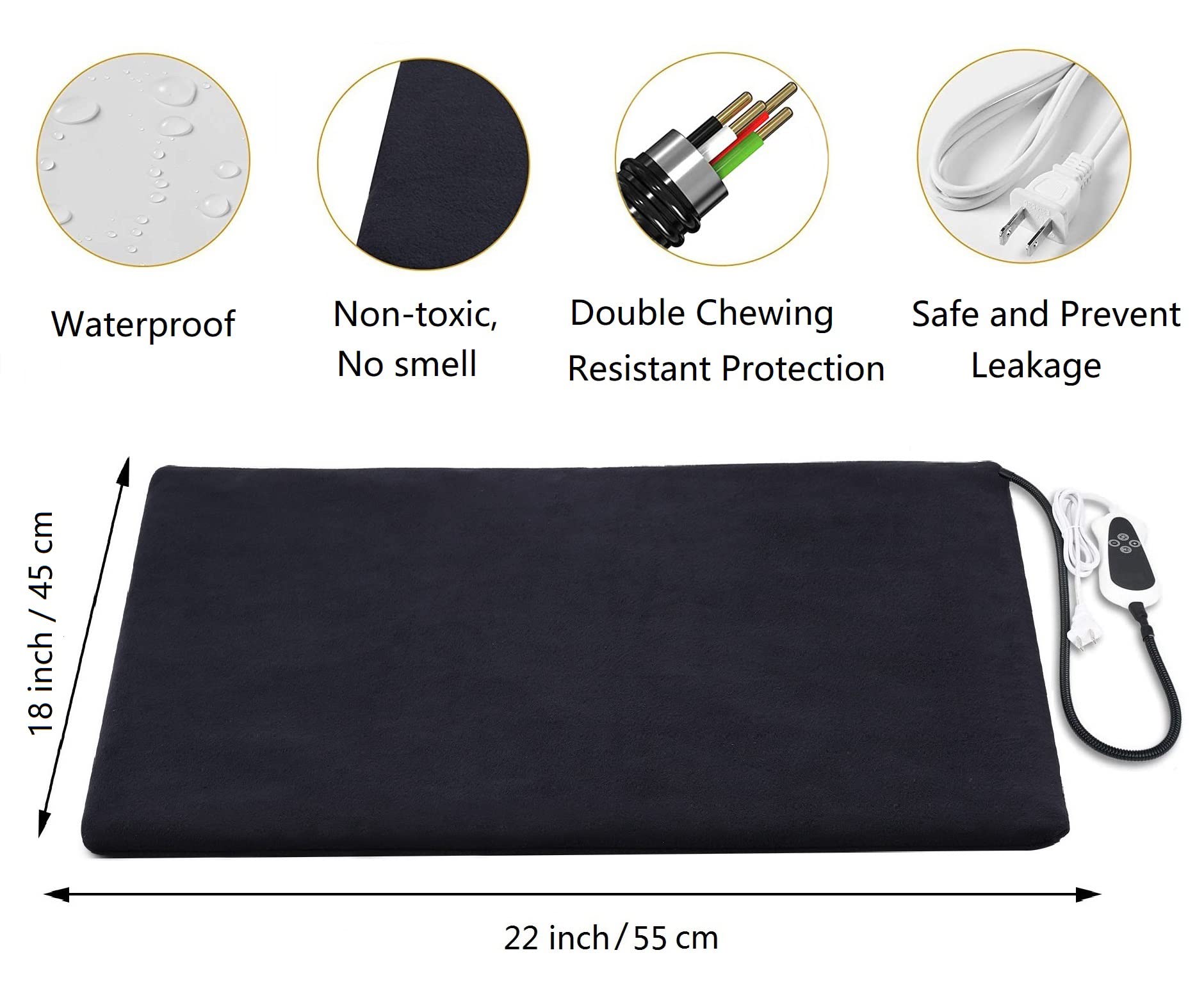 TJOY pet heating pad timer settings enable hands-free warmth scheduling.