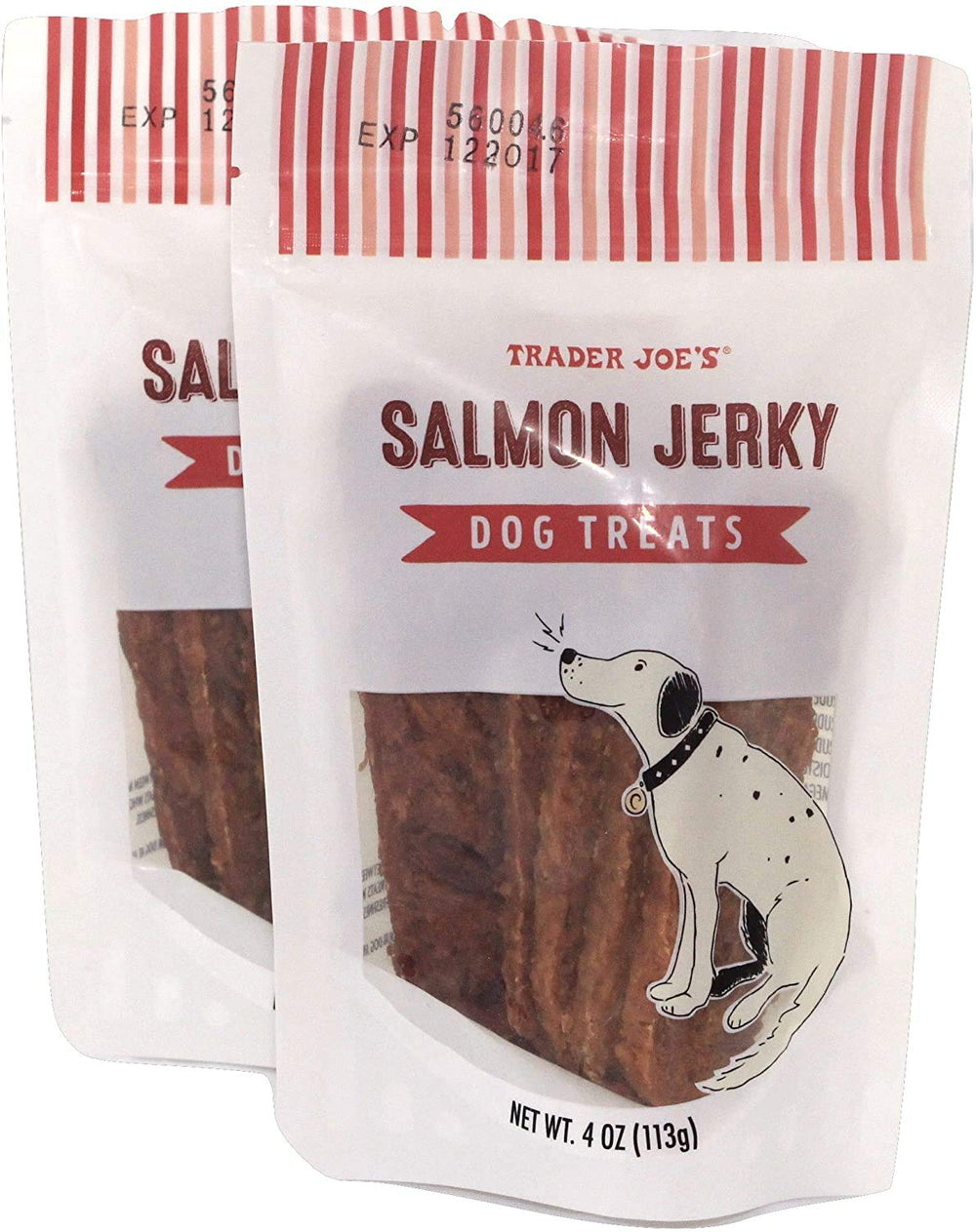 TJ's Trader Joes Salmon Jerky 2-pack front premium salmon dog treat for training rewards