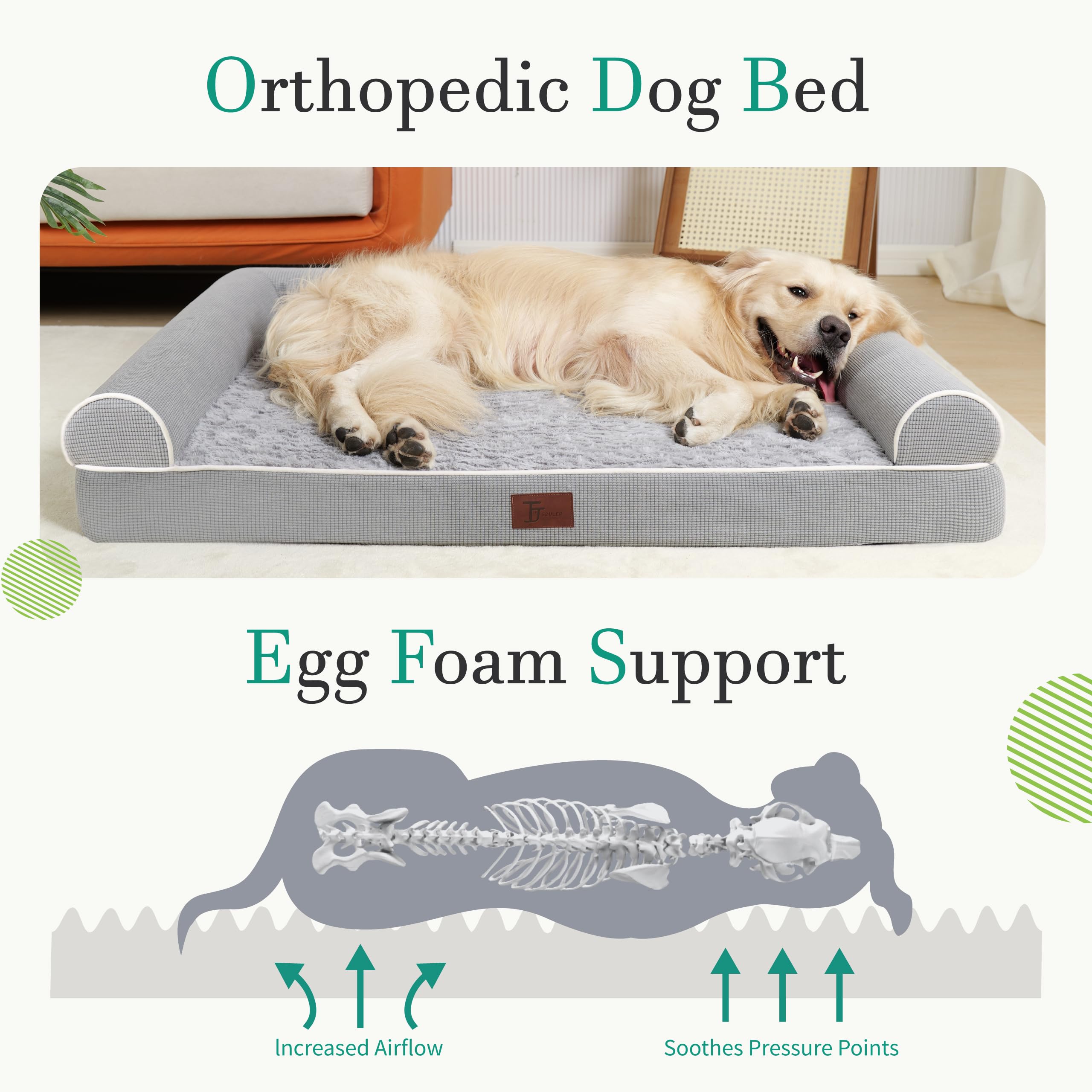 TJSOULER egg crate foam provides high-density joint pressure relief.