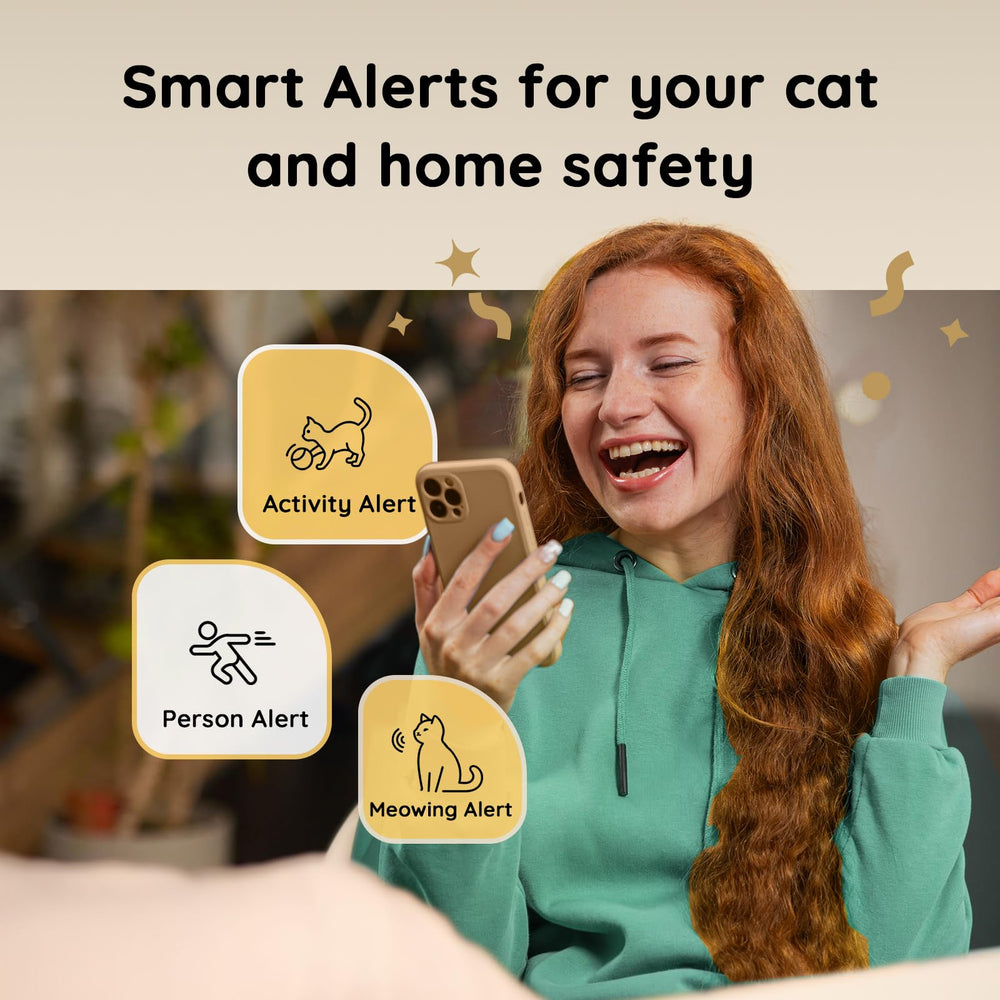 TKENPRO 2K pet camera two-way talk enables remote soothing.