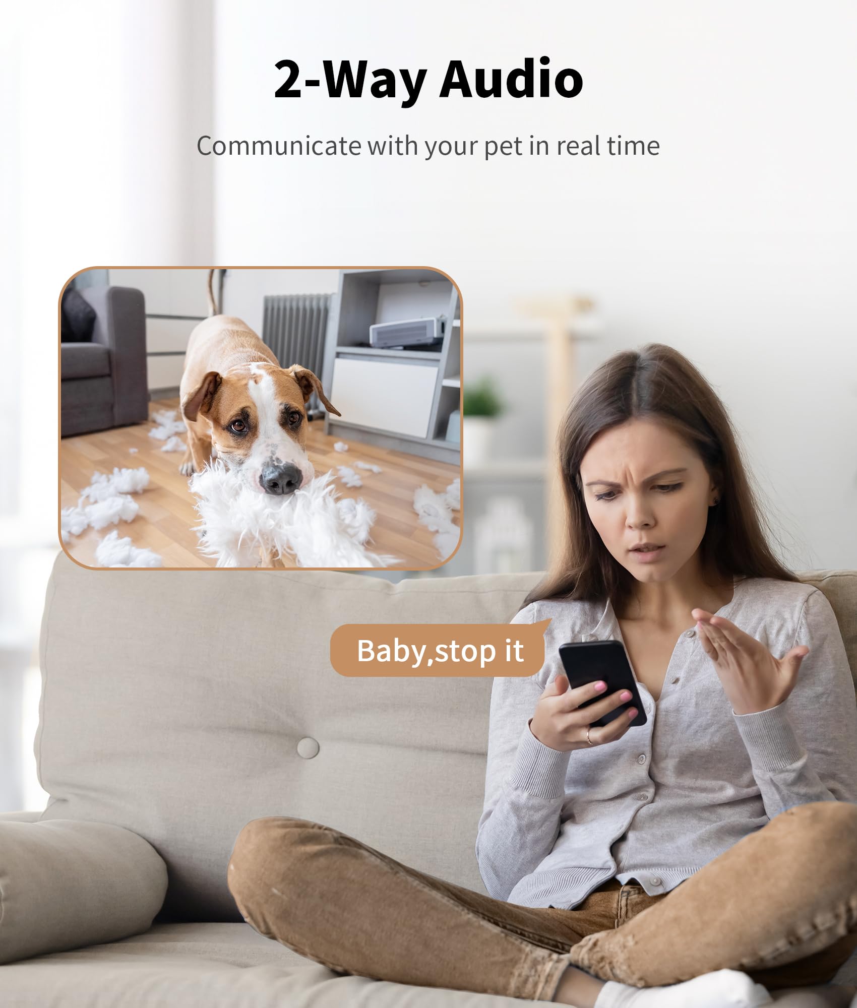 TKENPRO two-way talk helps soothe pets with live voice communication
