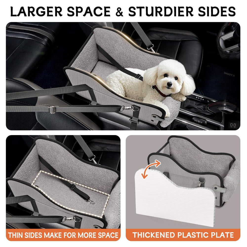 TKYZ center console dog car seat gray quick-access booster for pets