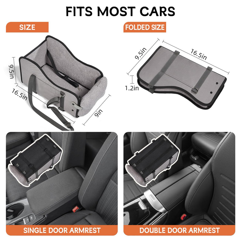 TKYZ center console dog car seat gray small-dog friendly design