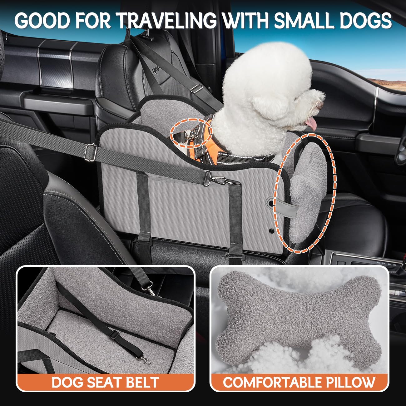 TKYZ center console dog car seat gray universal fitment fits most armrests