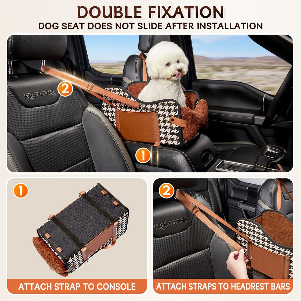 TKYZ center-console dog car seat ample space lets dogs stretch.