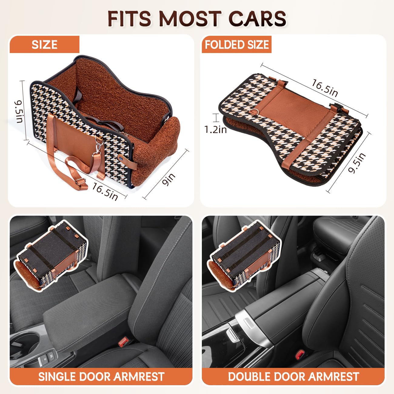 TKYZ center-console dog car seat easy to install for quick trips.