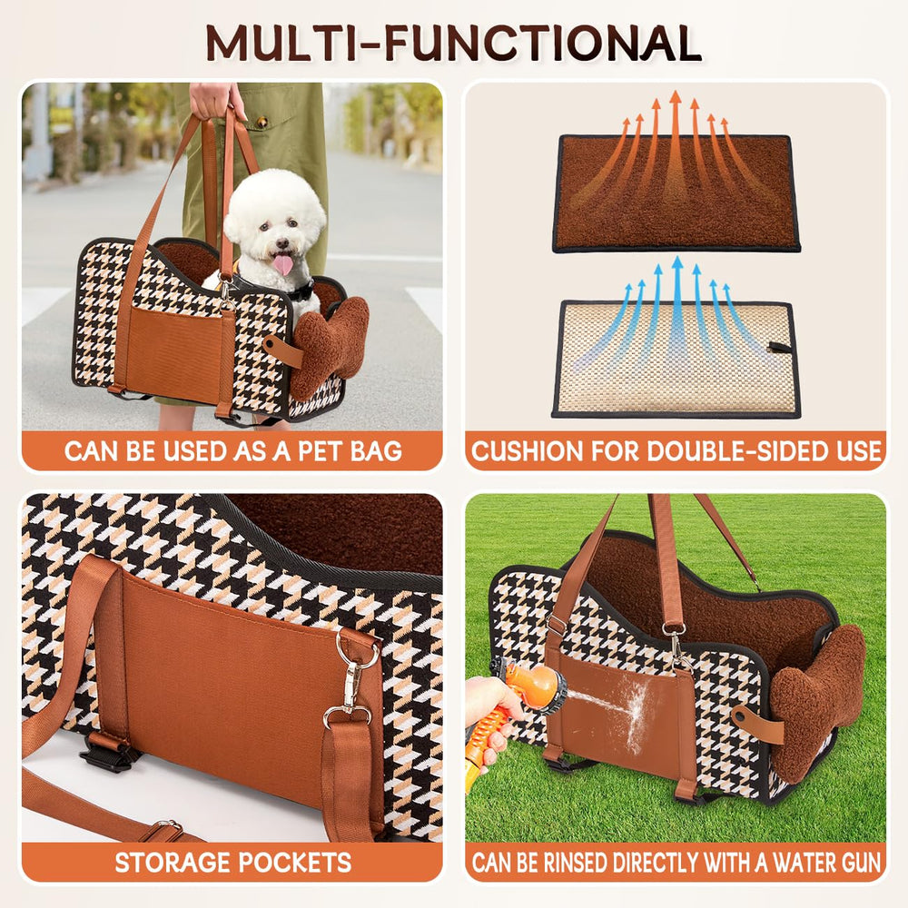 TKYZ center-console dog car seat stable installation stays in place.