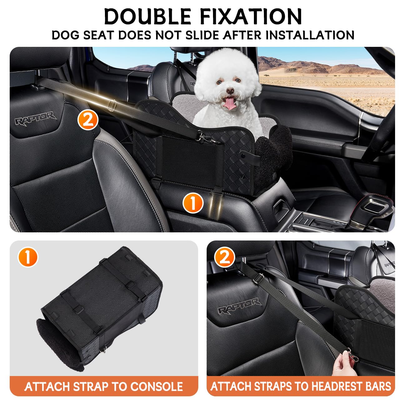TKYZ center console dog seat spacious area provides more dog room during travel.