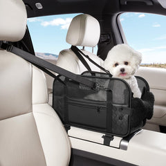 TKYZ center console dog seat fits most consoles for small dogs with secure installation.