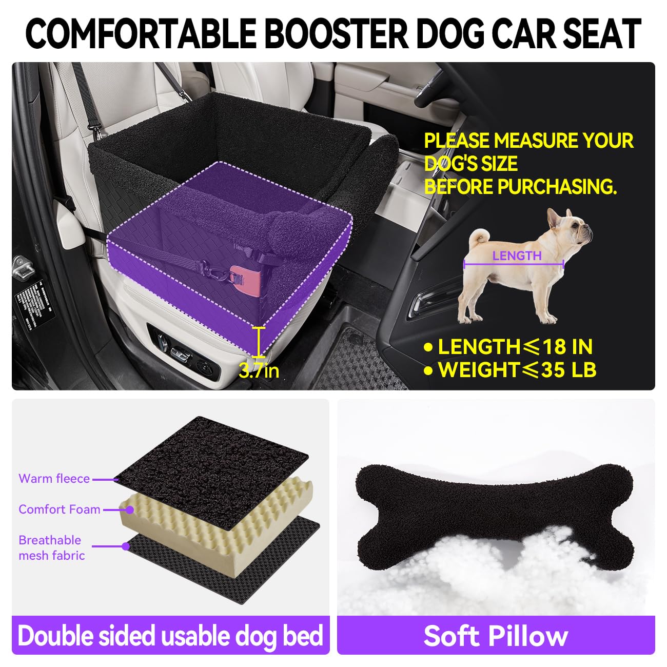 TKYZ dog car seat foldable design highlights portable storage