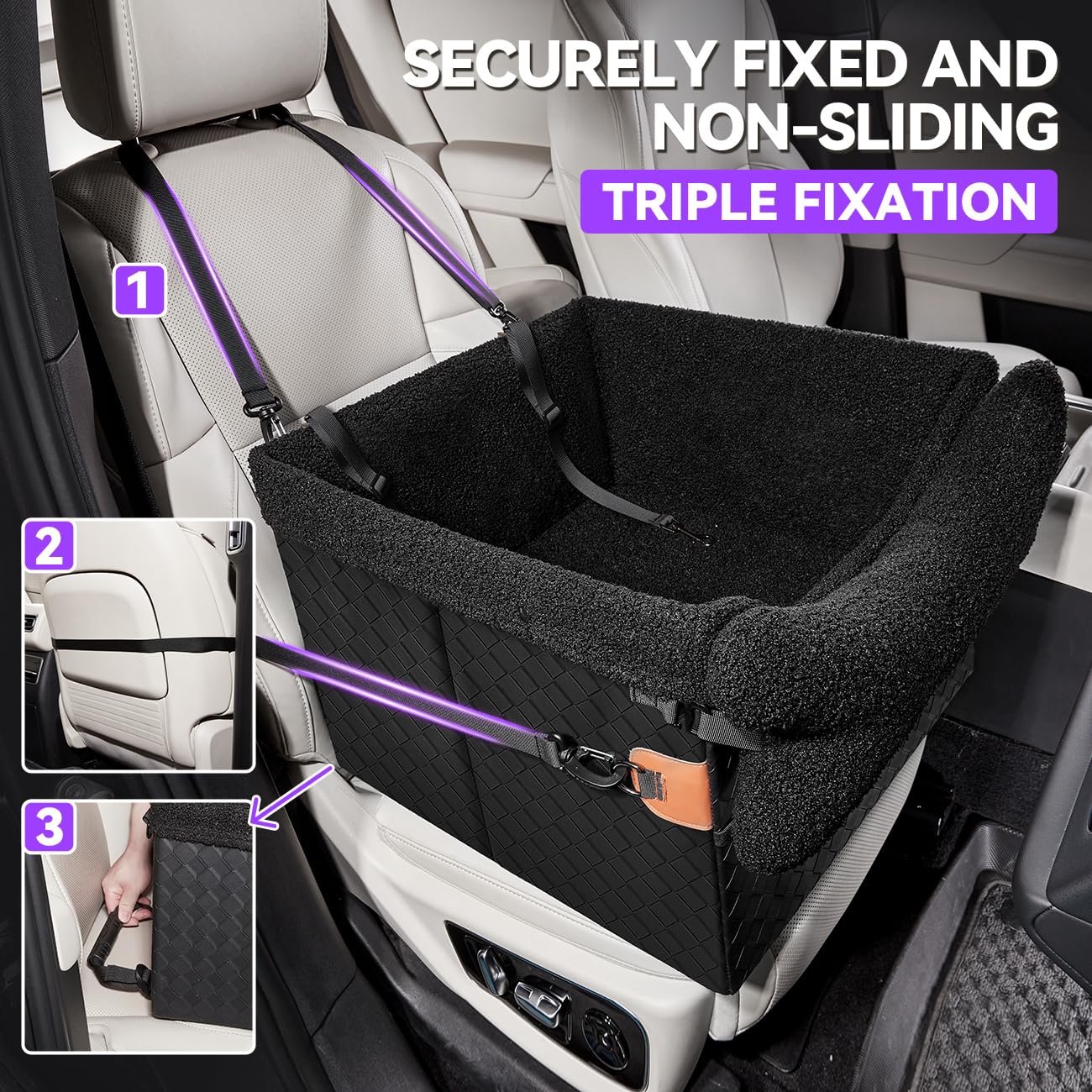 TKYZ dog car seat soft bed emphasizes plush comfort for pups