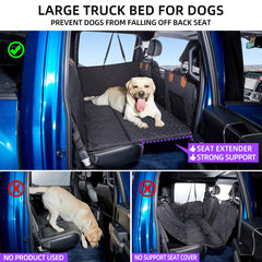 TKYZ truck dog hammock cover protects seats during travels.
