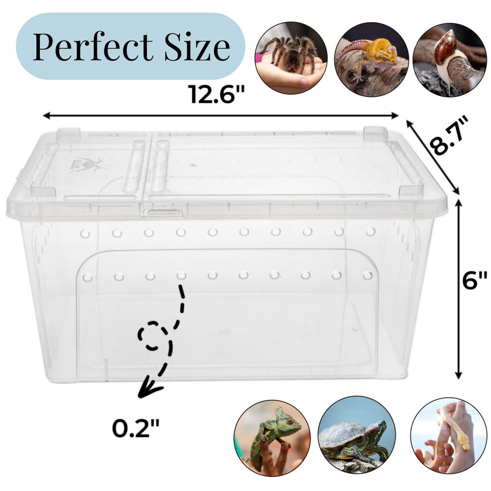 Tlence 2Pack feeding boxes top view emphasizes stackable storage design.