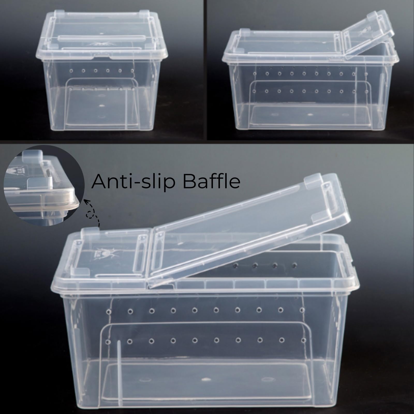 Tlence transparent reptile box provides 360-degree visibility for monitoring your pet.