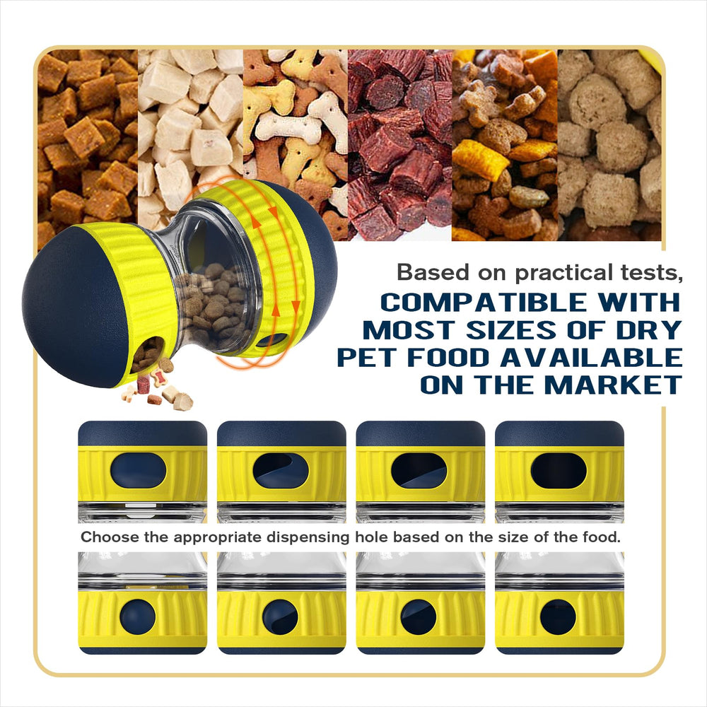 TLKNG extralarge enrichment toy ball—close-up of adjustable dispensing switches for kibble sizes.