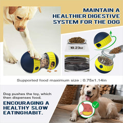 TLKNG extralarge enrichment toy ball—dog pawing to uncover treats, stimulating problem-solving.