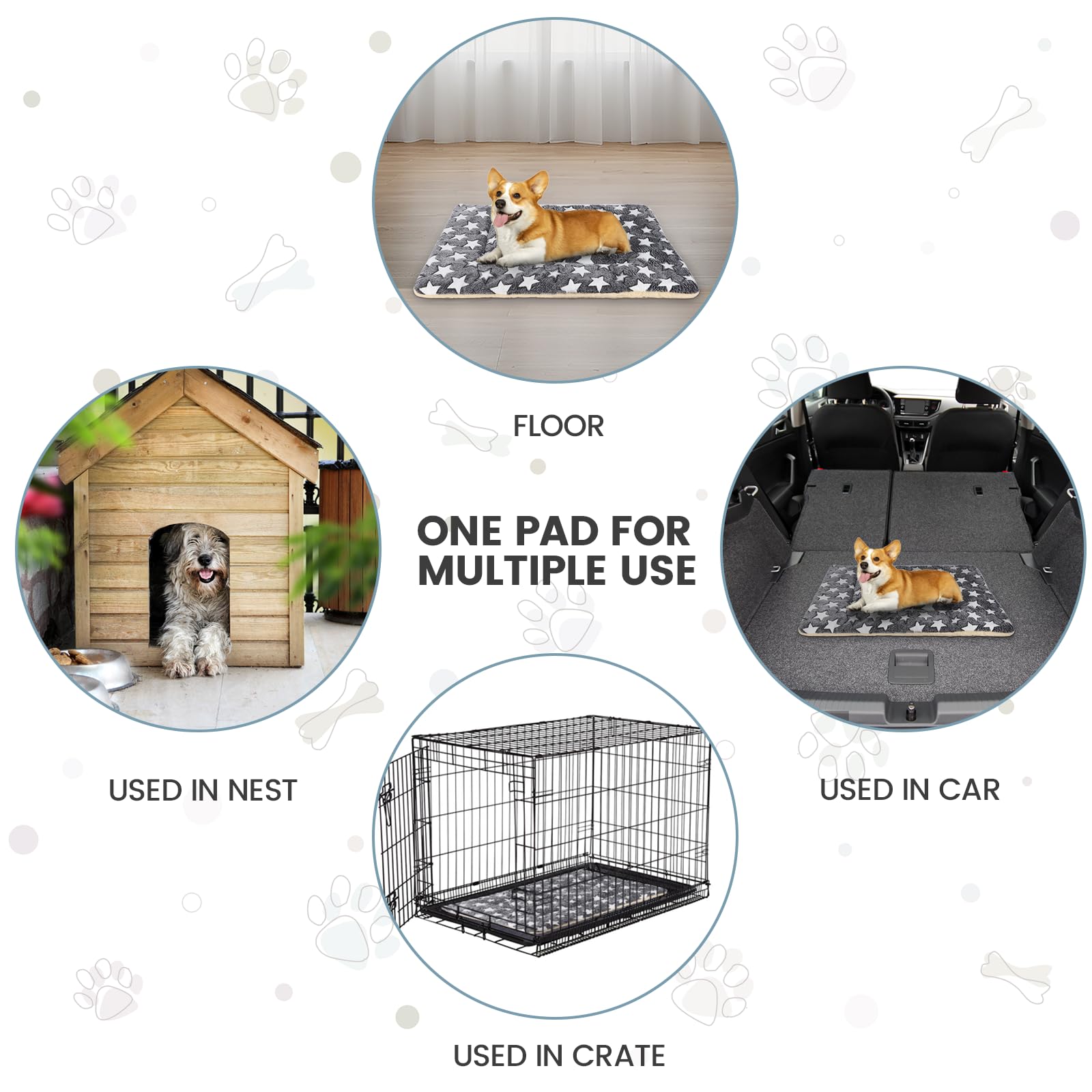 TMbsfatn dog bed mat in crate providing cushioned support