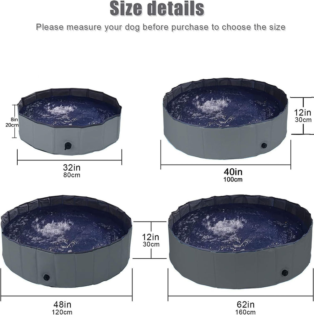 TMbsfatn grey dog pool helps keep baths contained and mess-free