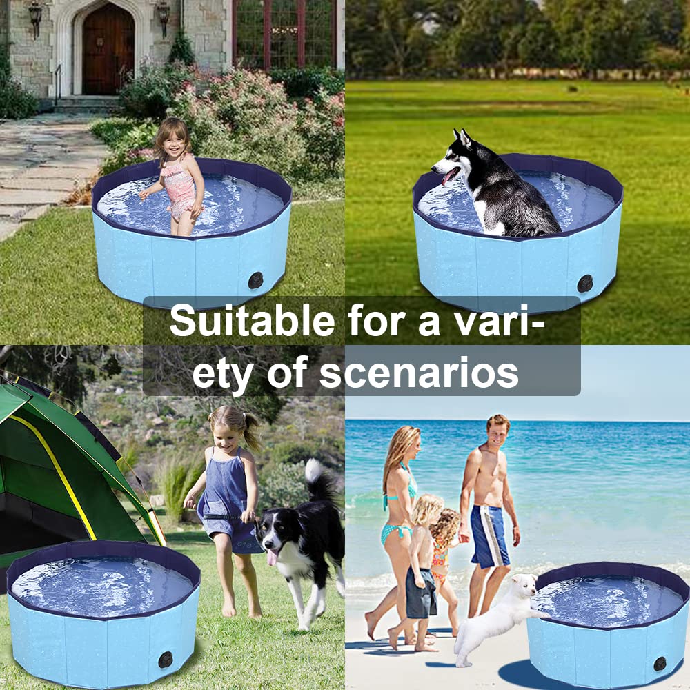 TMbsfatn pet bath tub easy fold highlights portable storage and on-the-go bathing.