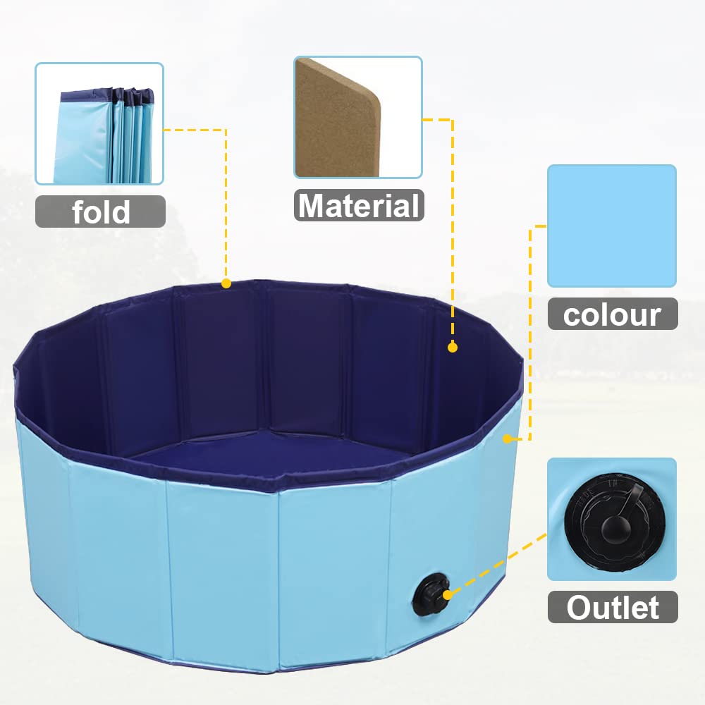 TMbsfatn pet pool is a portable outdoor tub for pets.