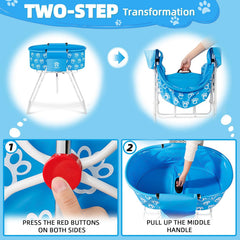 Tmkit pet bath tub open setup offers roomy space for bathing.