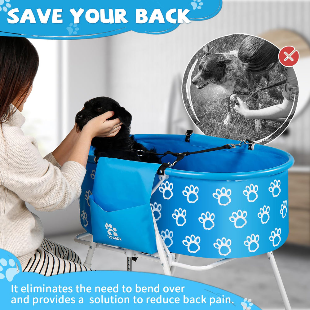 Tmkit PVC durable dog grooming tub is simple to clean after use.
