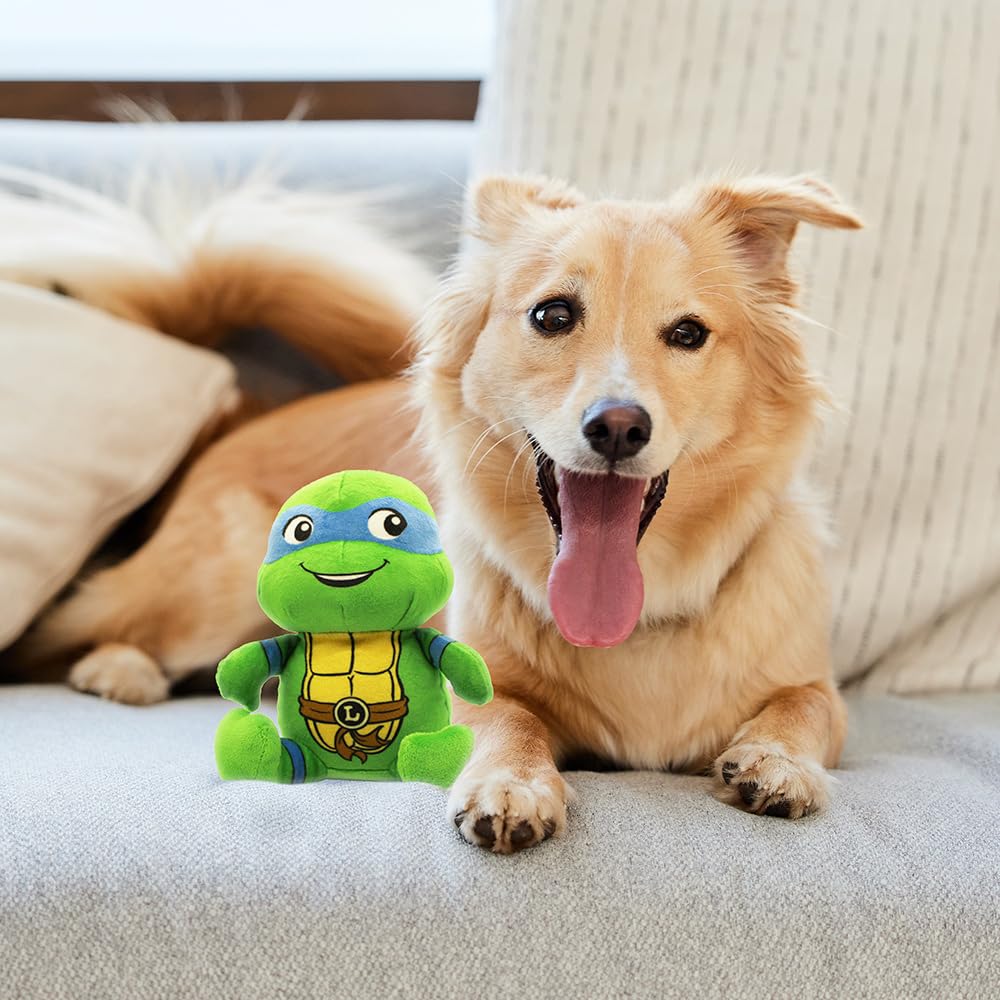 tmnt Leonardo dog toy indoor play supports interactive cuddle sessions.