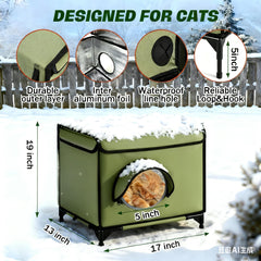 TNELTUEB cat-house-front-pvc-door highlights insulated entry for heat retention.