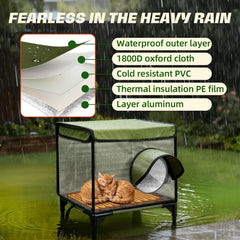 TNELTUEB cat-house-waterproof-eaves protects from rain and damp.